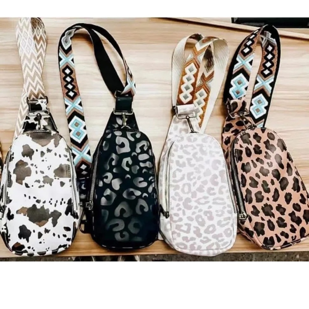 Leopard cross bag small